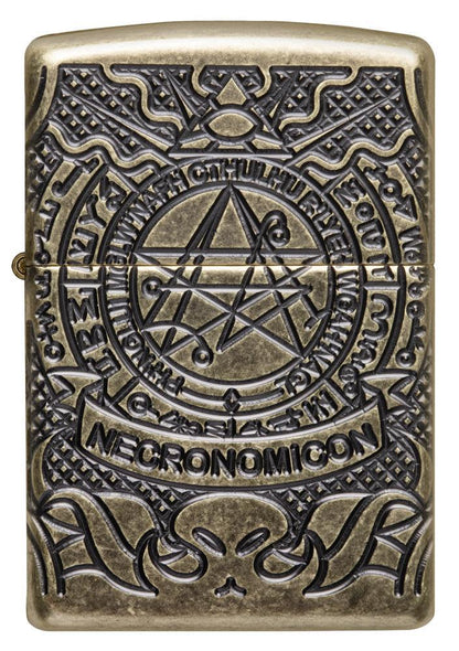Zippo Armor® Antique Brass Book of the Dead Windproof Lighter