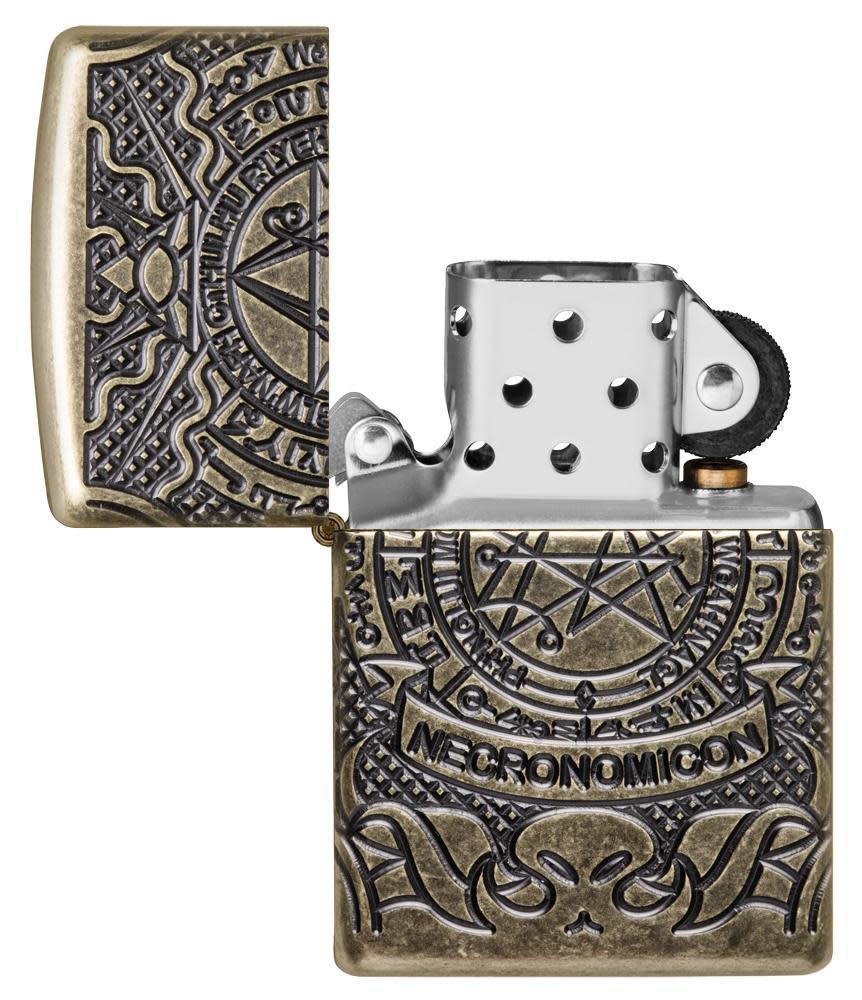 Zippo Armor® Antique Brass Book of the Dead Windproof Lighter