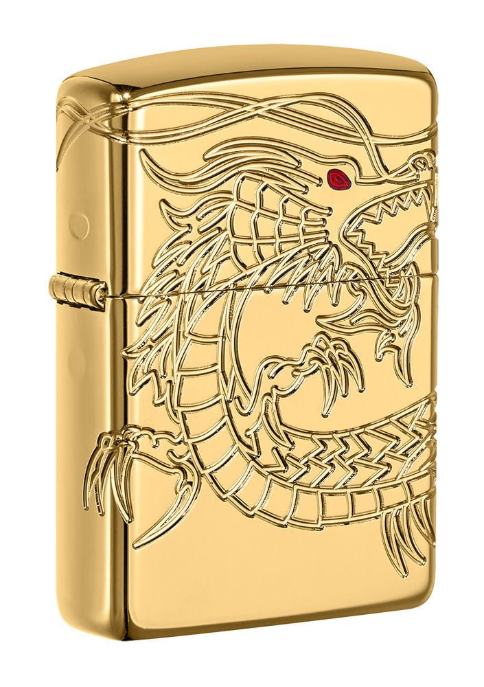 Zippo Armor® Asian Dragon 360-Degree Gold-Plate Windproof Lighter