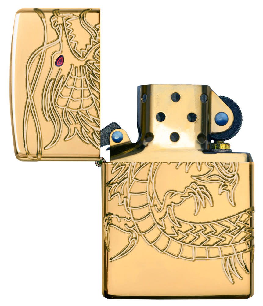 Zippo Armor® Asian Dragon 360-Degree Gold-Plate Windproof Lighter