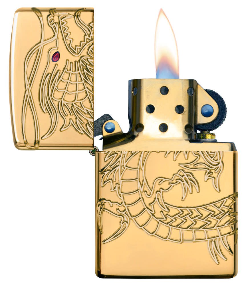 Zippo Armor® Asian Dragon 360-Degree Gold-Plate Windproof Lighter