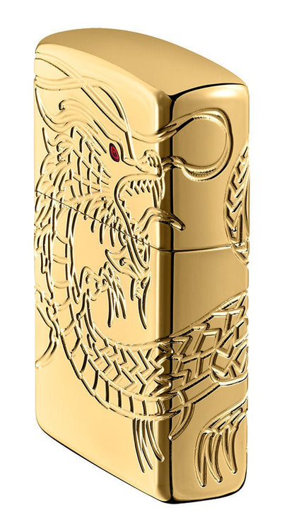 Zippo Armor® Asian Dragon 360-Degree Gold-Plate Windproof Lighter