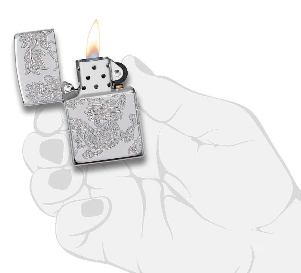 Zippo Armor® Dragon and Phoenix Design Windproof Lighter