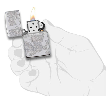 Zippo Armor® Dragon and Phoenix Design Windproof Lighter