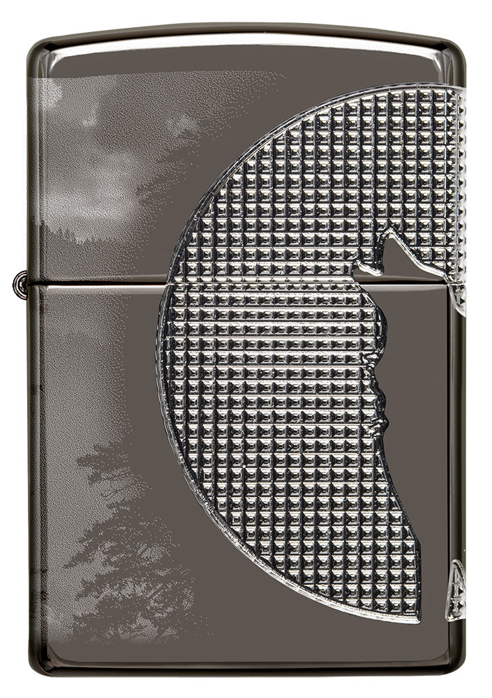 Zippo Wolf Design Armor® Black Ice® Windproof Lighter