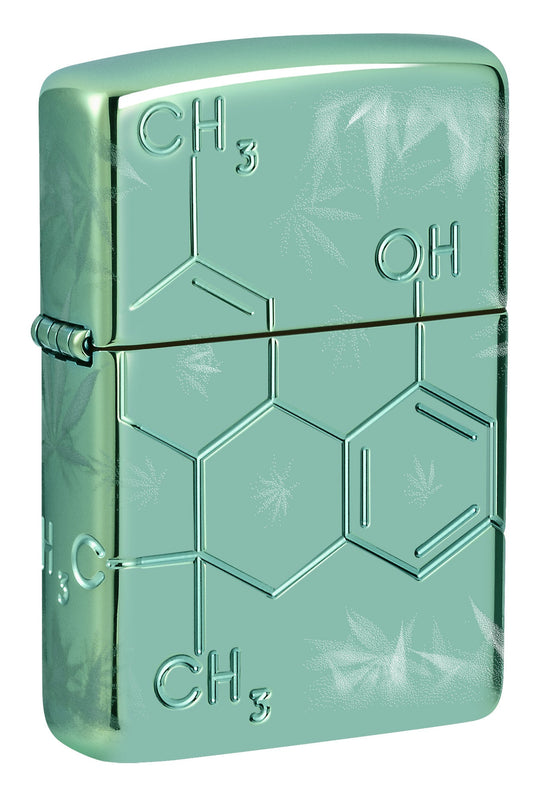 Zippo Cannabis Compound Design Armor® High Polish Green Windproof Lighter