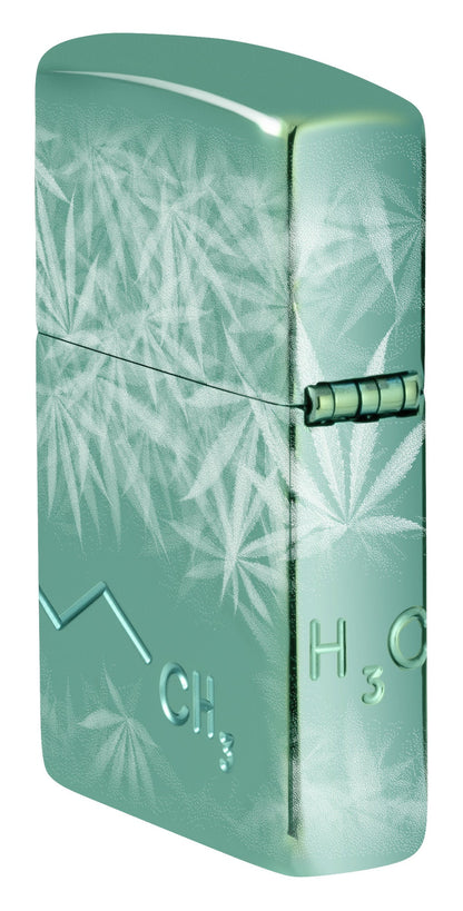 Zippo Cannabis Compound Design Armor® High Polish Green Windproof Lighter