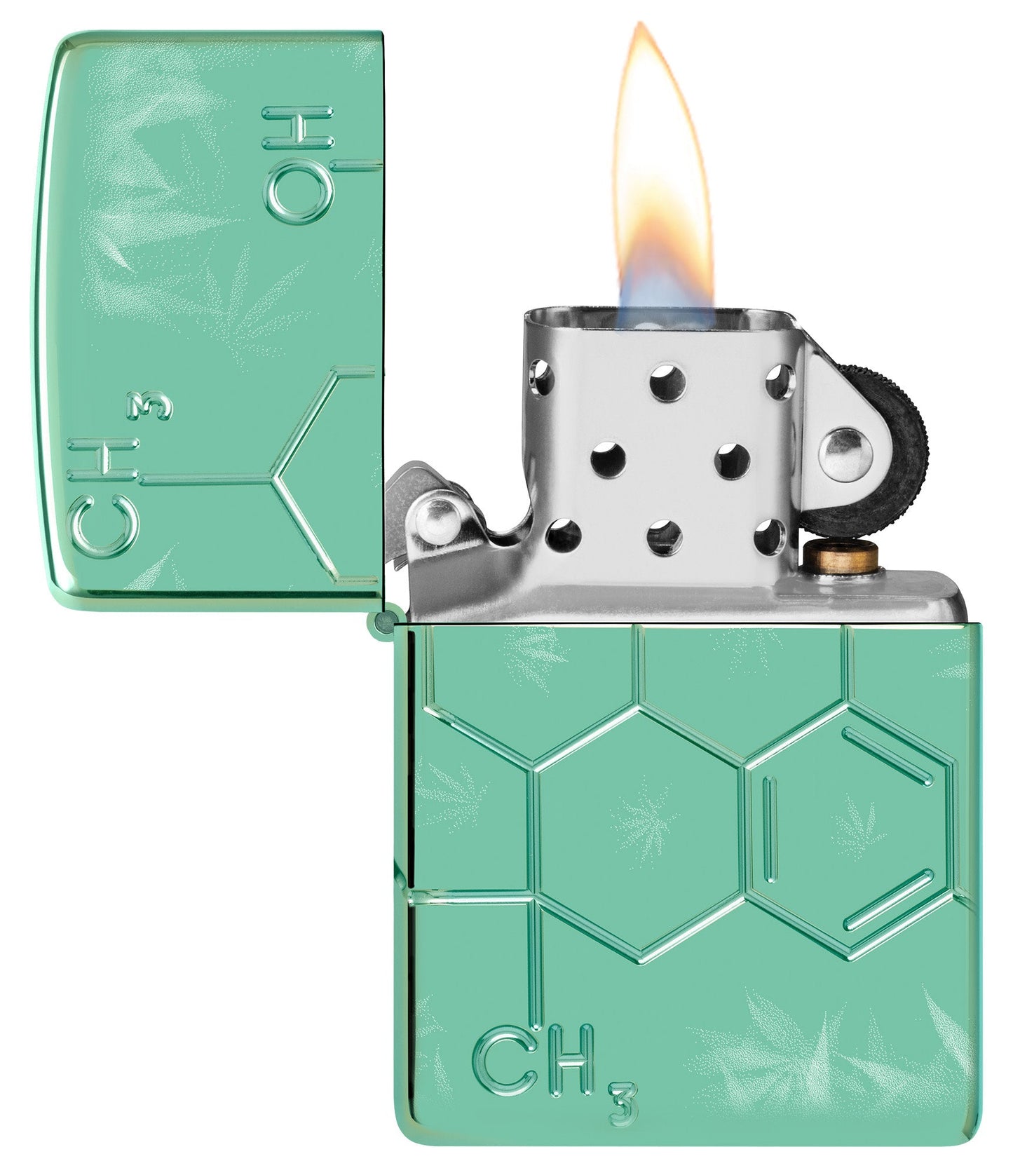 Zippo Cannabis Compound Design Armor® High Polish Green Windproof Lighter