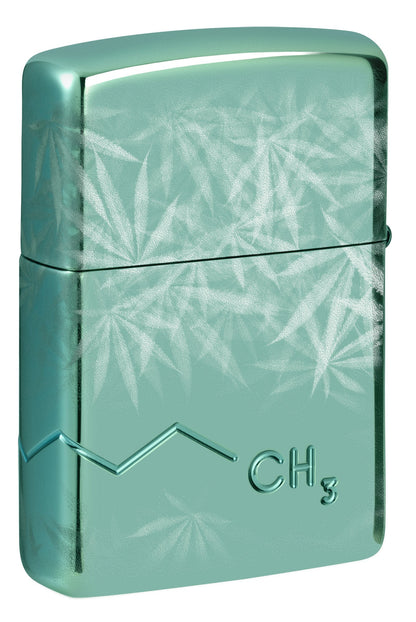 Zippo Cannabis Compound Design Armor® High Polish Green Windproof Lighter