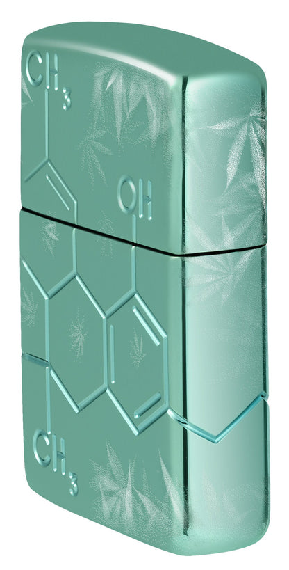 Zippo Cannabis Compound Design Armor® High Polish Green Windproof Lighter