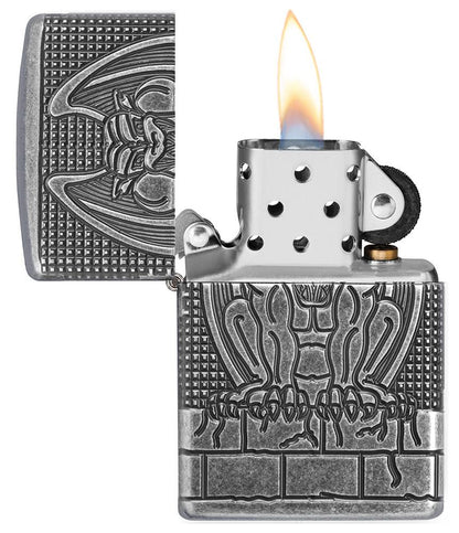 Zippo Armor® Antique Silver Gargoyle Windproof Lighter