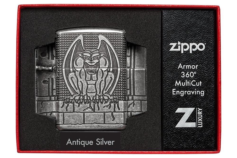 Zippo Armor® Antique Silver Gargoyle Windproof Lighter