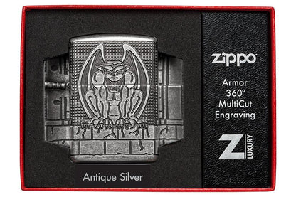 Zippo Armor® Antique Silver Gargoyle Windproof Lighter