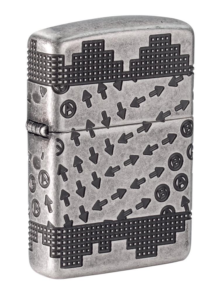 Zippo Gaming Cheat Code Armor® Antique Silver Windproof Lighter