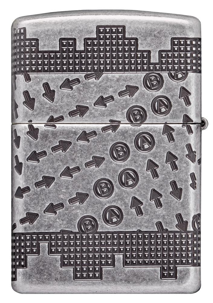 Zippo Gaming Cheat Code Armor® Antique Silver Windproof Lighter