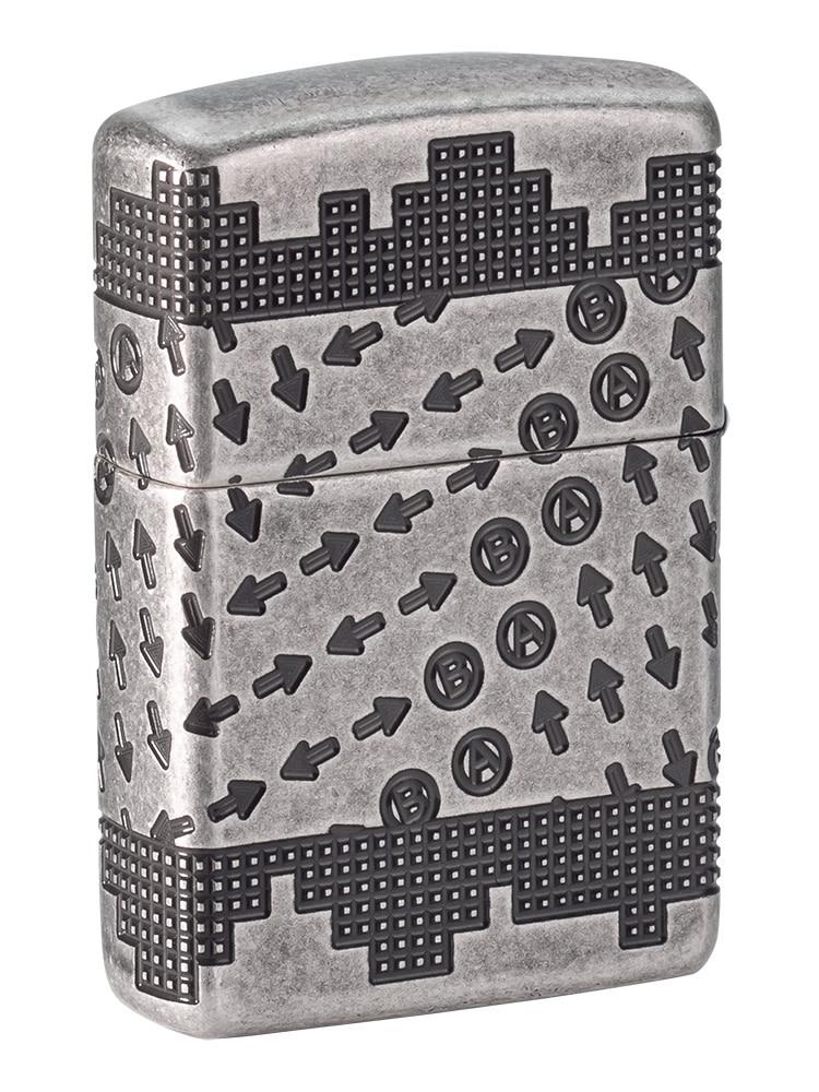 Zippo Gaming Cheat Code Armor® Antique Silver Windproof Lighter