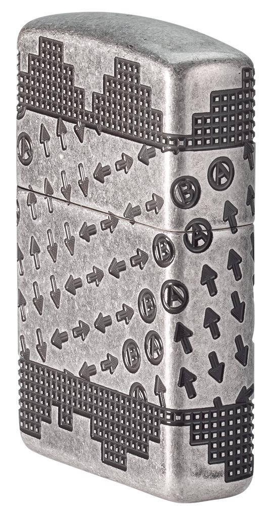 Zippo Gaming Cheat Code Armor® Antique Silver Windproof Lighter