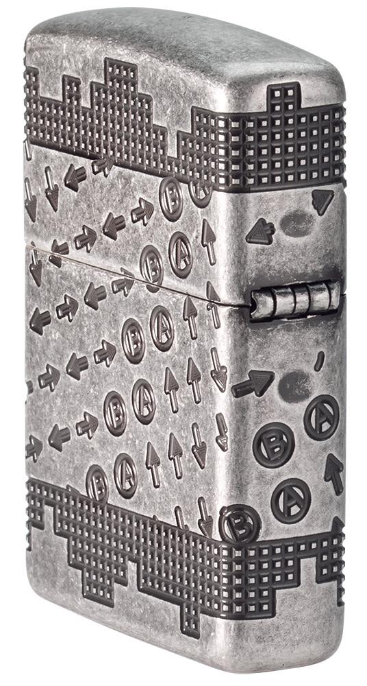 Zippo Gaming Cheat Code Armor® Antique Silver Windproof Lighter