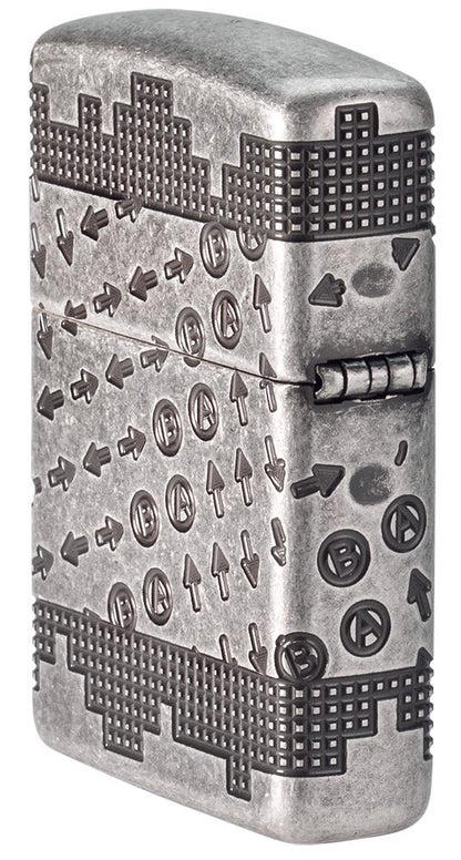 Zippo Gaming Cheat Code Armor® Antique Silver Windproof Lighter