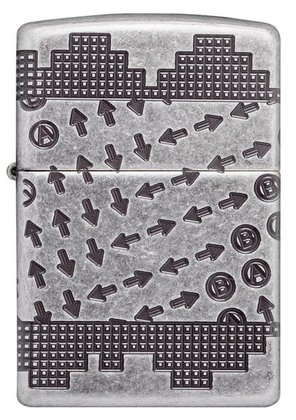 Zippo Gaming Cheat Code Armor® Antique Silver Windproof Lighter