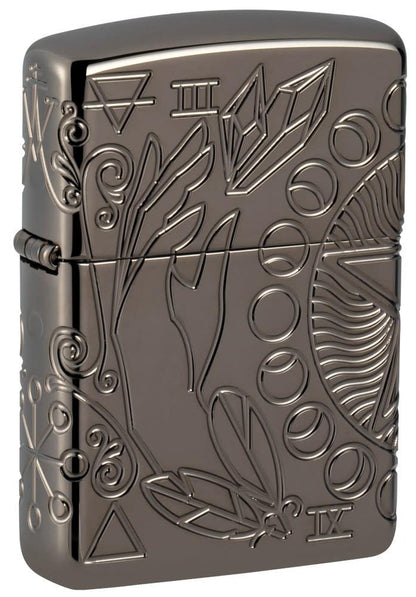 Zippo Wicca Design Armor® Black Ice® Windproof Lighter