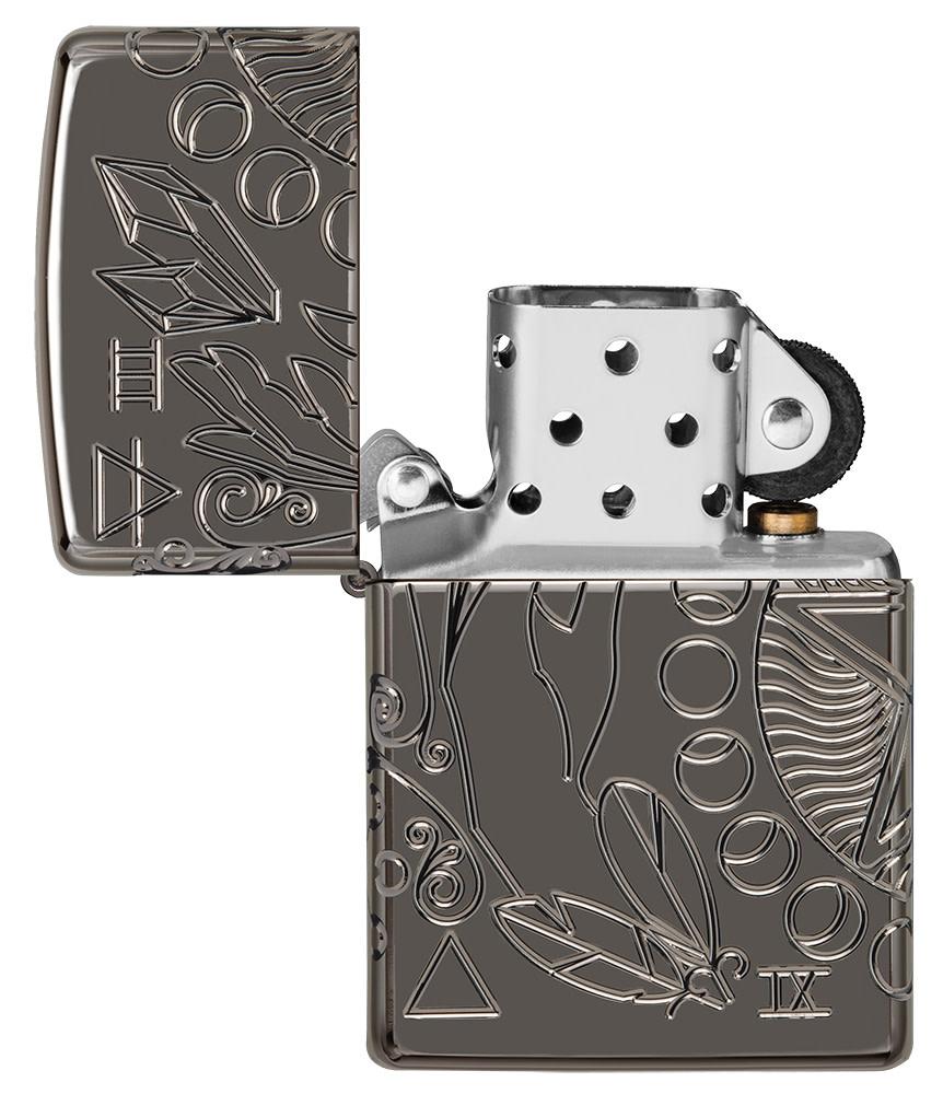 Zippo Wicca Design Armor® Black Ice® Windproof Lighter