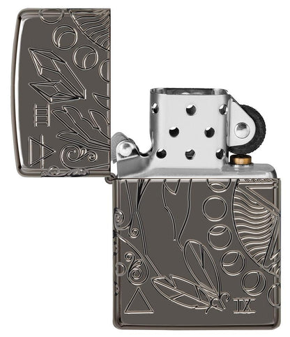 Zippo Wicca Design Armor® Black Ice® Windproof Lighter