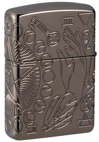 Zippo Wicca Design Armor® Black Ice® Windproof Lighter