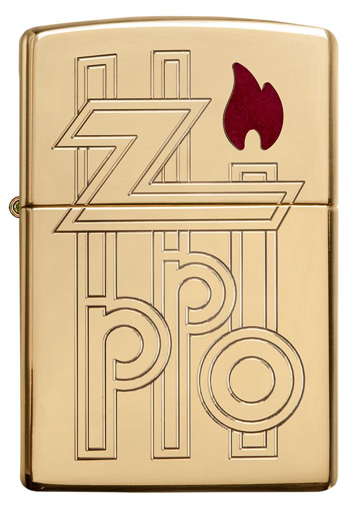 Zippo Armor® High Polished Brass Abstract Logo Windproof Lighter