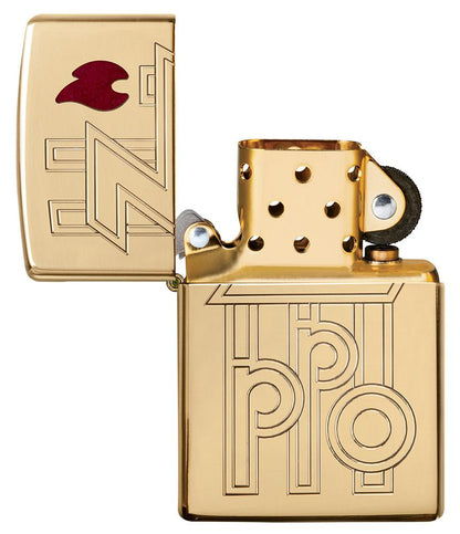 Zippo Armor® High Polished Brass Abstract Logo Windproof Lighter