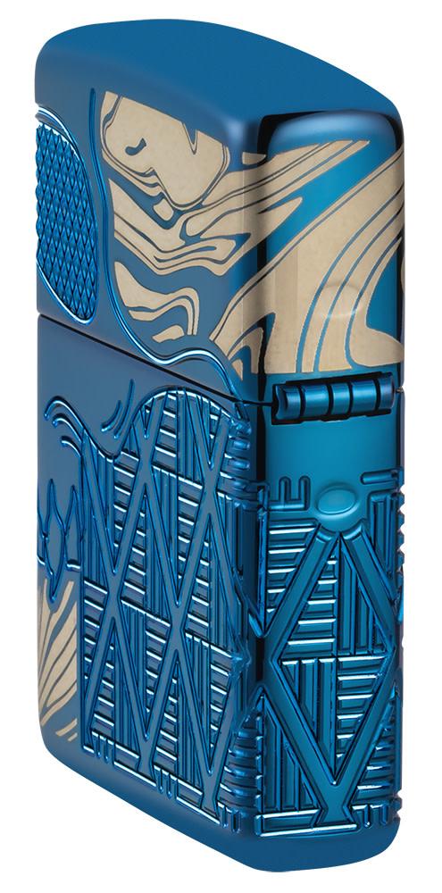 Zippo Skull Design Armor® High Polish Blue Windproof Lighter