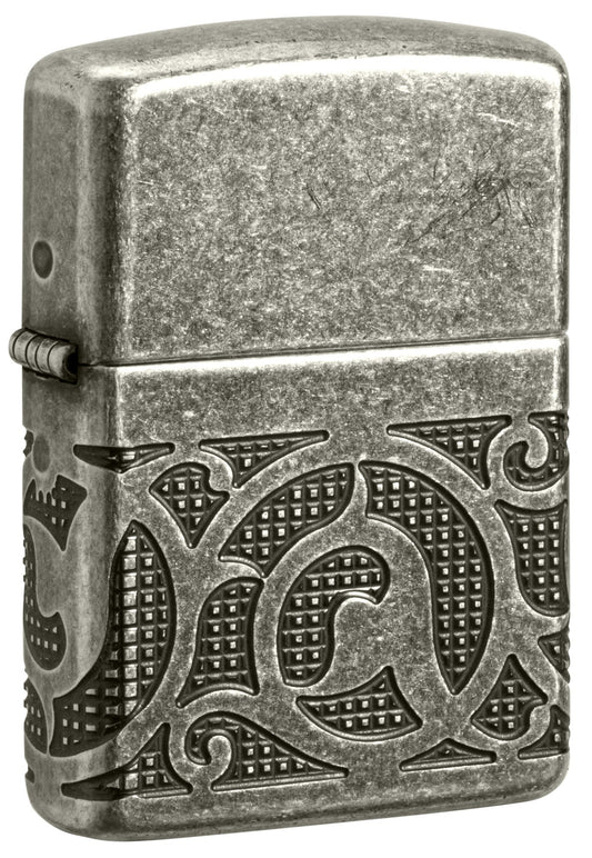 Zippo Pattern Armor Antique Silver Windproof Lighter