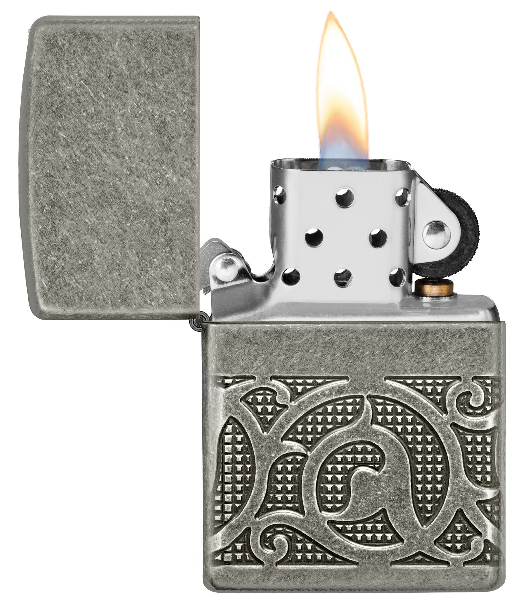 Zippo Pattern Armor Antique Silver Windproof Lighter