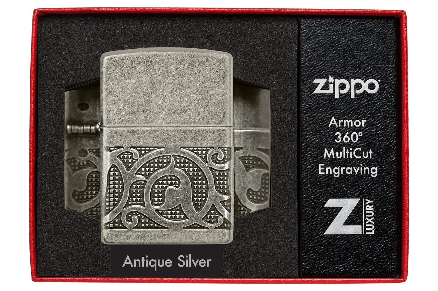 Zippo Pattern Armor Antique Silver Windproof Lighter