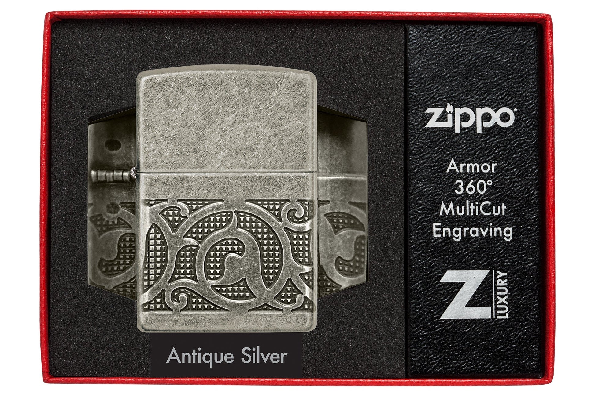 Zippo Pattern Armor Antique Silver Windproof Lighter