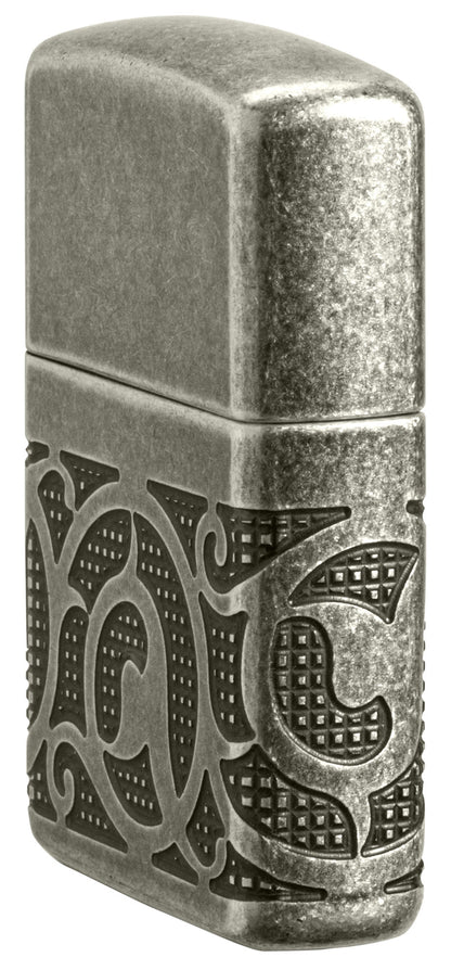 Zippo Pattern Armor Antique Silver Windproof Lighter