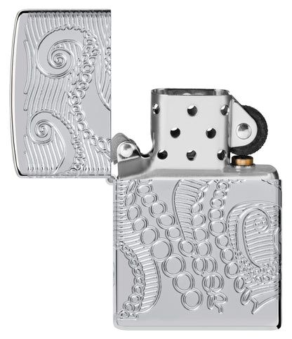 Zippo Tentacles Design Armor® High Polish Chrome Windproof Lighter