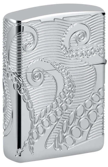 Zippo Tentacles Design Armor® High Polish Chrome Windproof Lighter