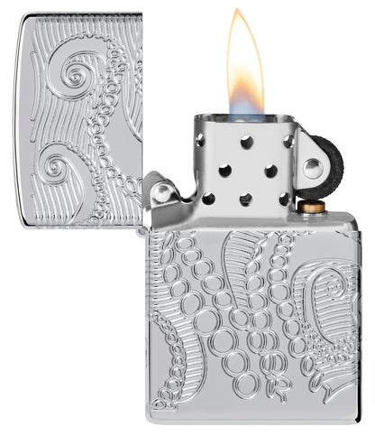 Zippo Tentacles Design Armor® High Polish Chrome Windproof Lighter