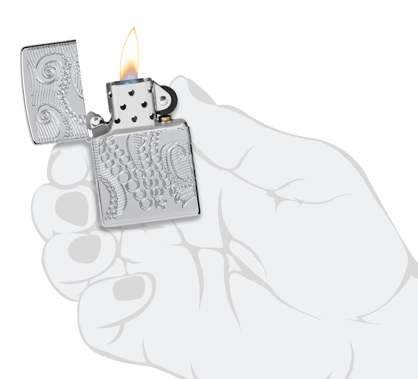 Zippo Tentacles Design Armor® High Polish Chrome Windproof Lighter