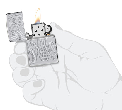 Zippo Tentacles Design Armor® High Polish Chrome Windproof Lighter