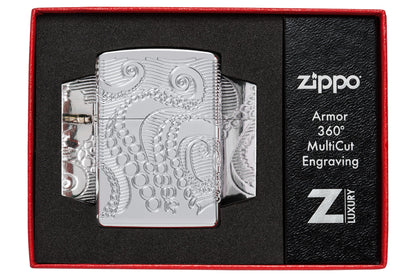 Zippo Tentacles Design Armor® High Polish Chrome Windproof Lighter