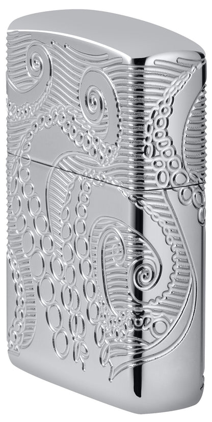 Zippo Tentacles Design Armor® High Polish Chrome Windproof Lighter