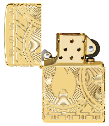 Zippo Currency Design Armor® High Polish Gold Windproof Lighter