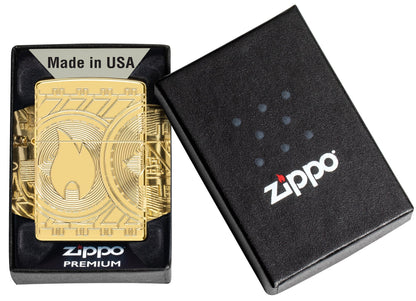 Zippo Currency Design Armor® High Polish Gold Windproof Lighter