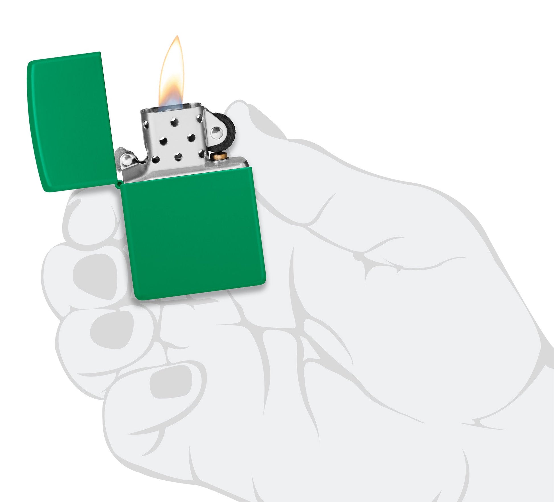 Zippo Grass Green Matte Classic Windproof Lighter