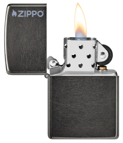 Zippo Classic Grey Logo Windproof Lighter