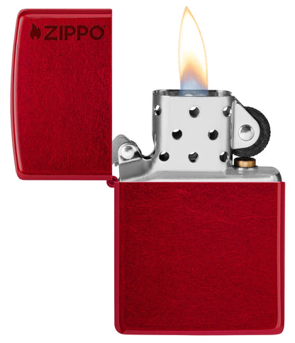 Zippo Classic Candy Apple Red™ Logo Windproof Lighter