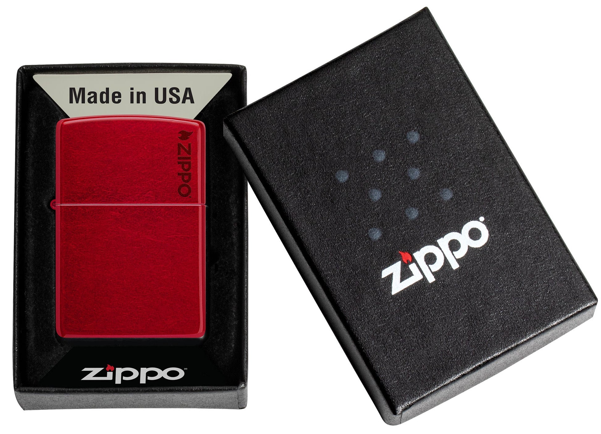 Zippo Classic Candy Apple Red™ Logo Windproof Lighter