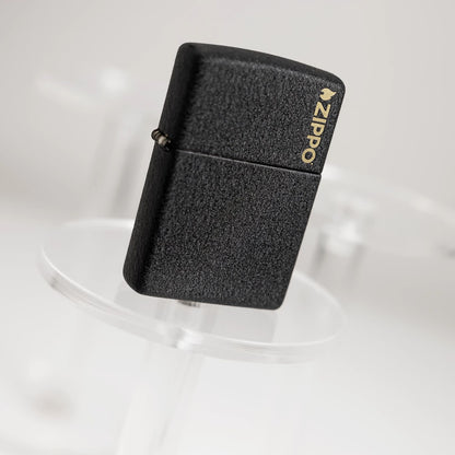 Zippo Classic Black Crackle® Logo Windproof Lighter